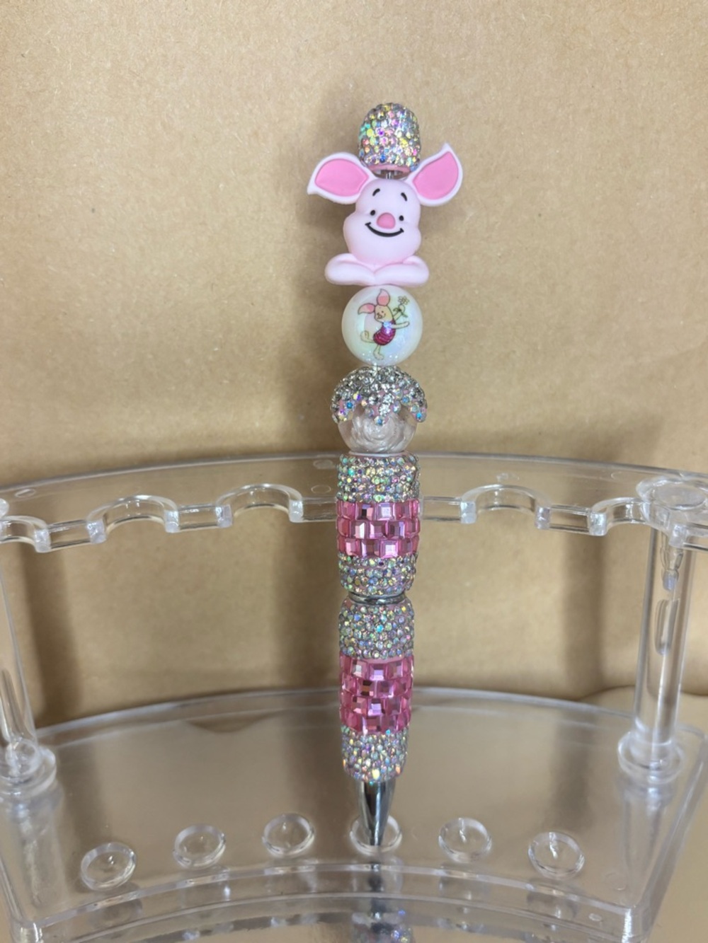 Pink Piglet Beaded Pen - Cute Decorative